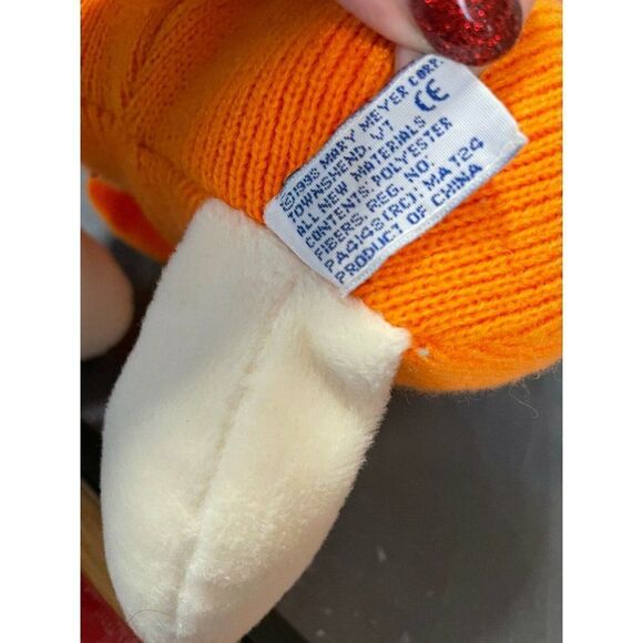 MARY MEYER PLUSH STUFFED BUNNY RABBIT SWEATER KNIT BODY CARROT EUC 1998 EASTER - Picture 4 of 4